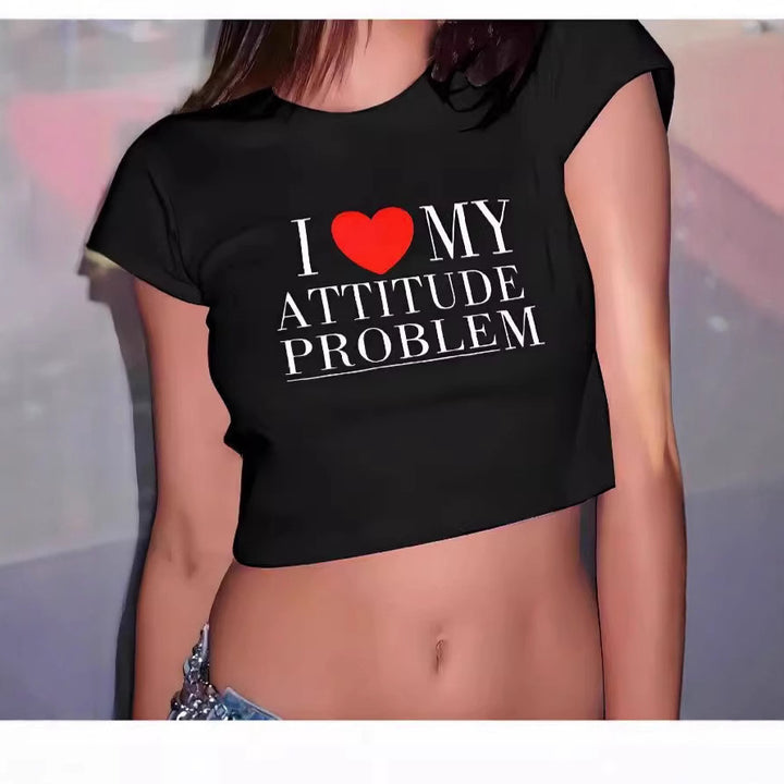 Dame Crop-T-Shirt i urban grafisk design Skovae