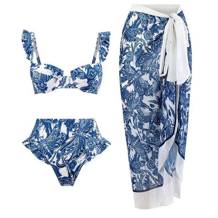 Damer sæt bestående af bikini og indpakningsskørt Stilla