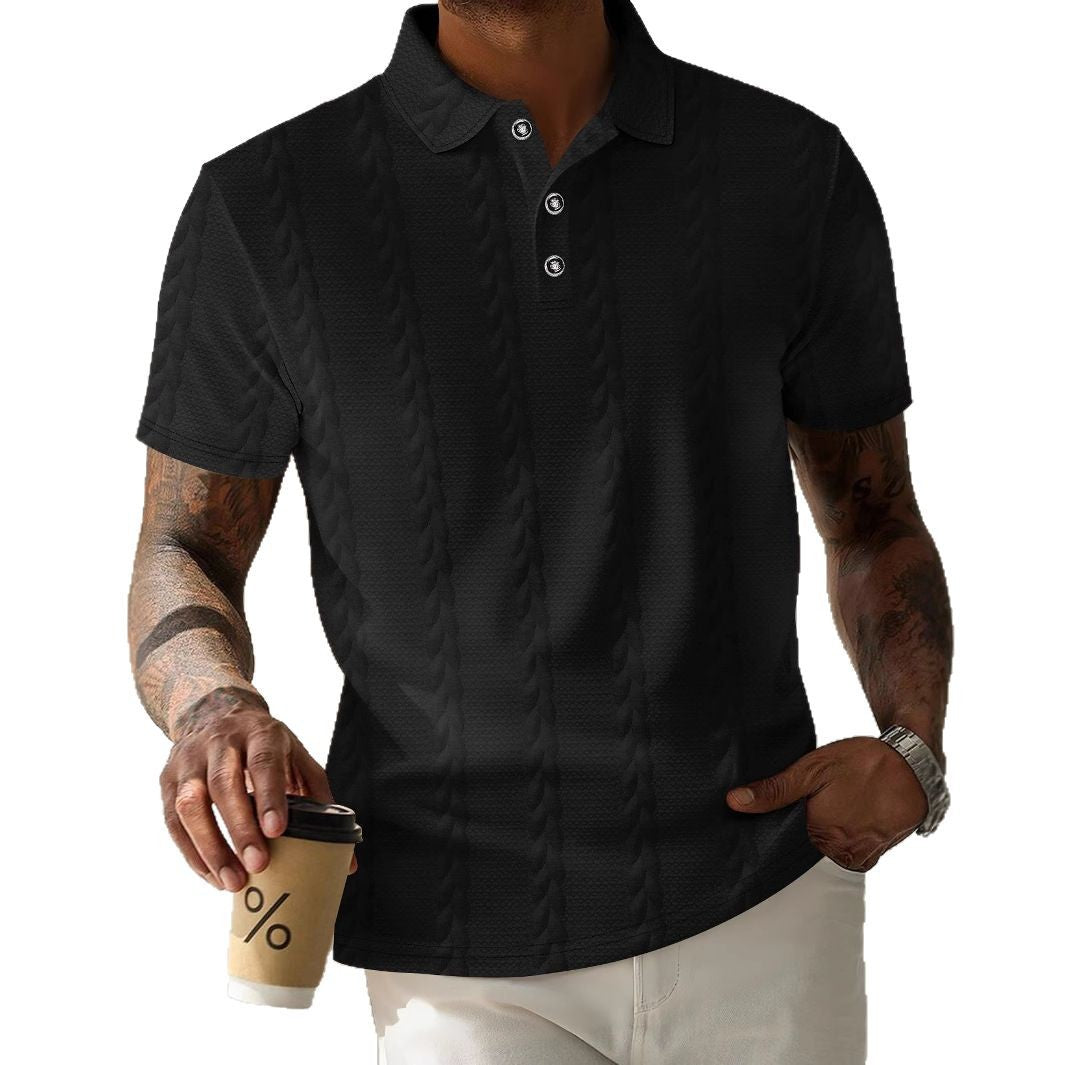 Herre kortærmet poloshirt med struktureret design Stilla