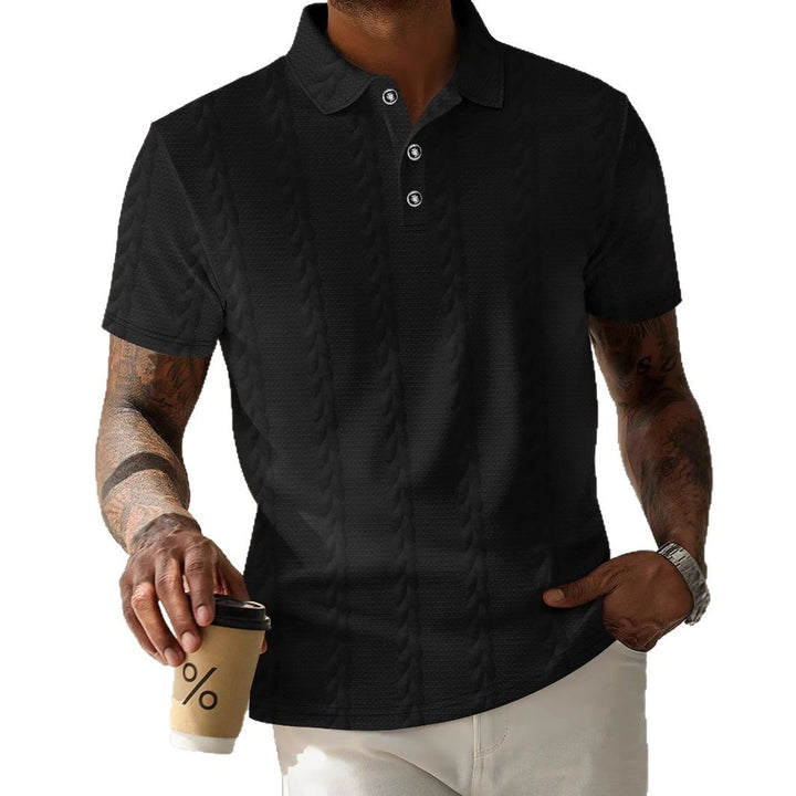 Herre kortærmet poloshirt med struktureret design Stilla