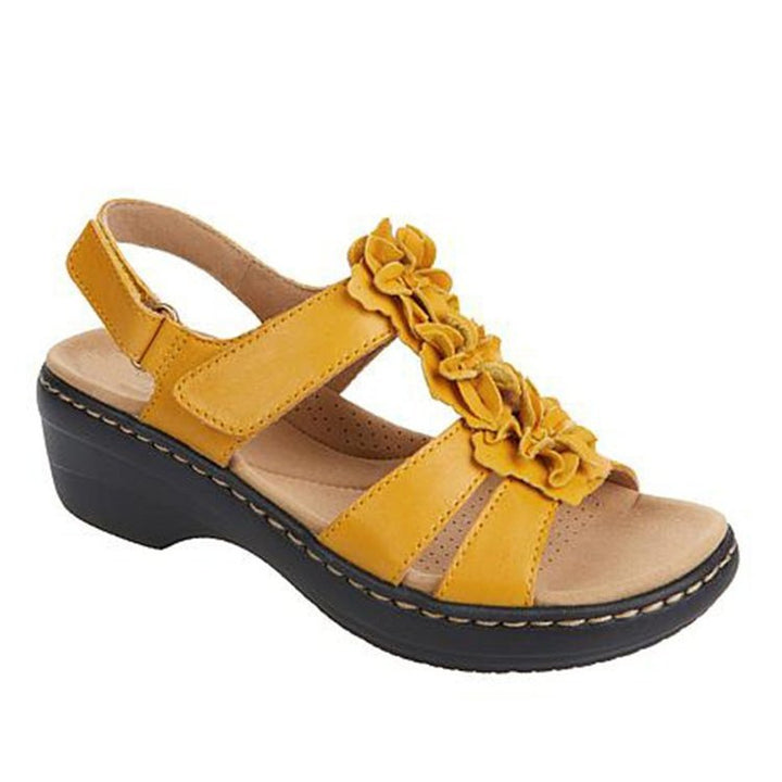 Dame Komfortable Sandaler med Blomsterapplikationer Stilla