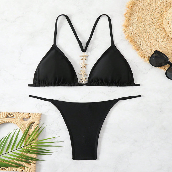 Dame Bikini-sæt med elegant trekantsdesign og justerbare stropper Stilla