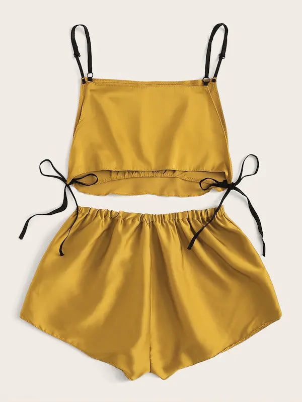 Dame Satin Camisole og Shorts Sæt Stilla