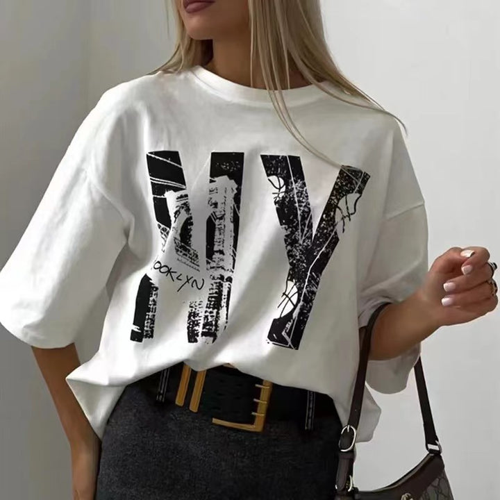 Dame Oversized T-shirt med urban grafiktryk Stilla