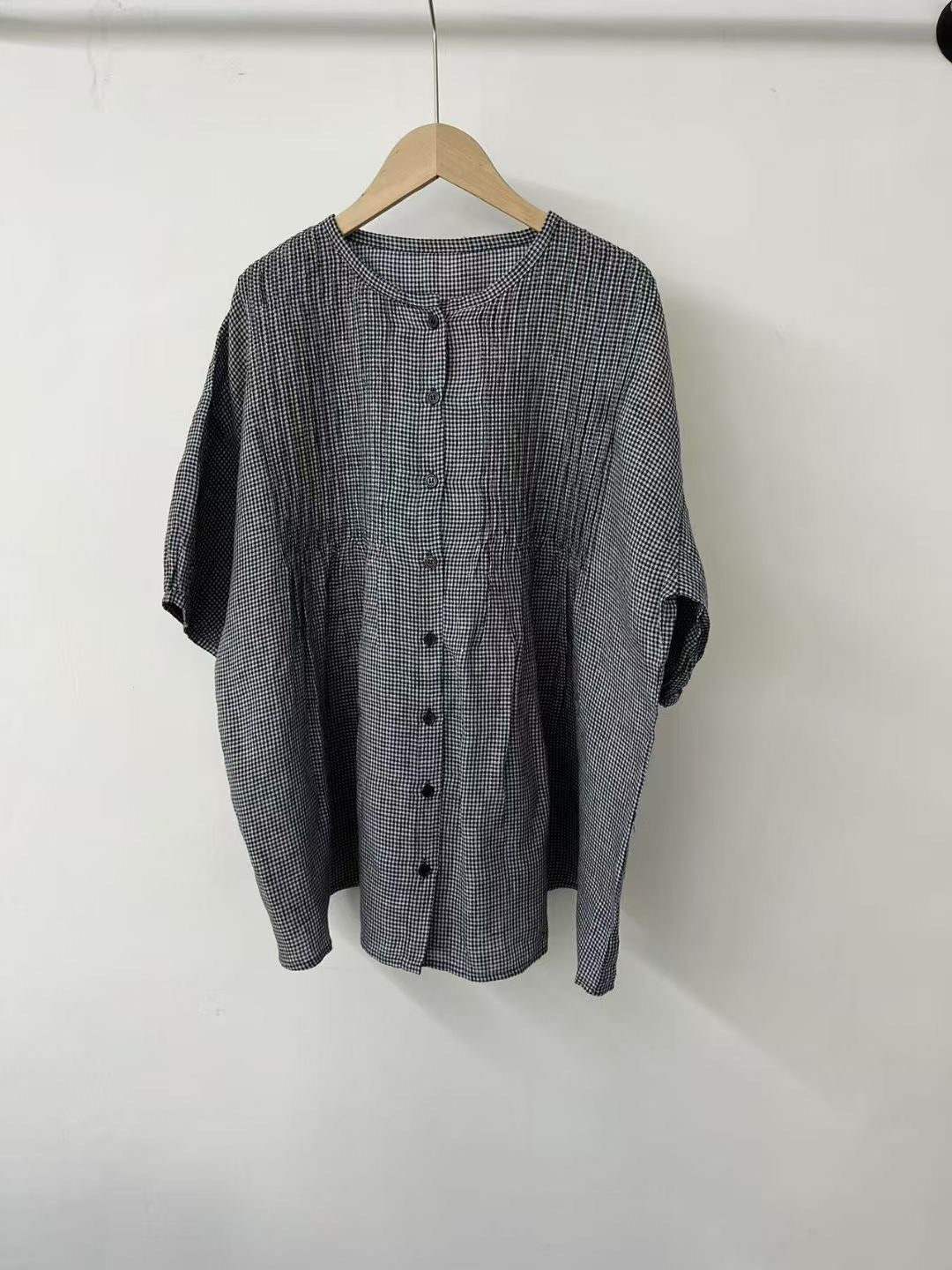 Femme Ternet Knap-Bluse Stilla