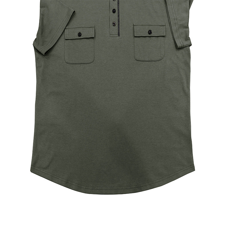 Herrer Casual Polo med hætte og lommer Stilla