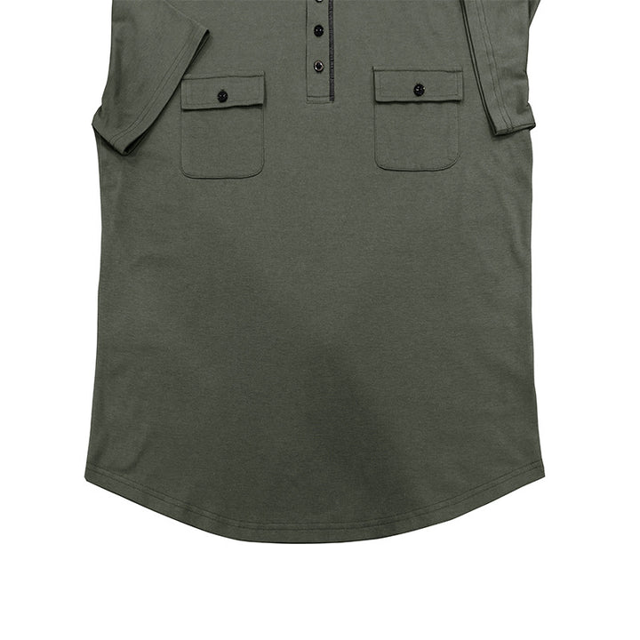 Herrer Casual Polo med hætte og lommer Stilla