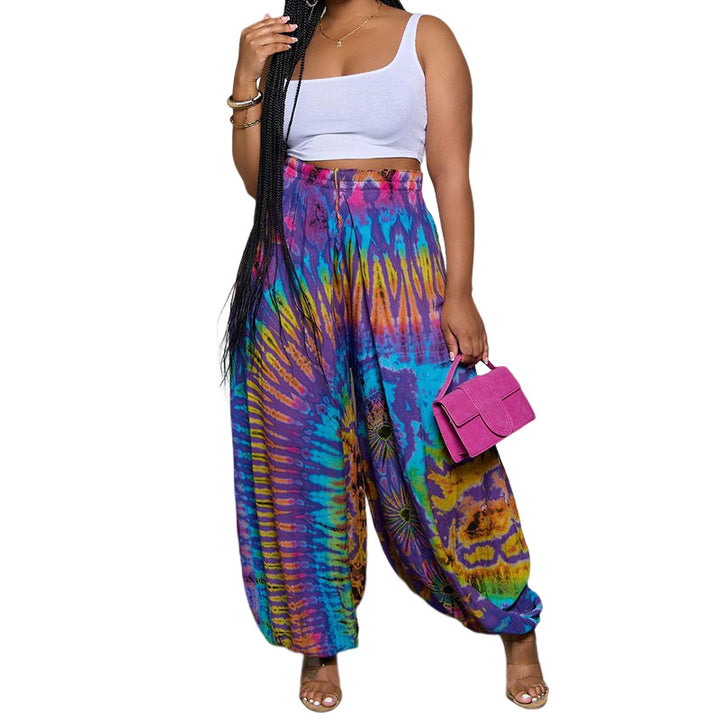 Dame Bred Batik-Haremshose med elastisk Bund Stilla