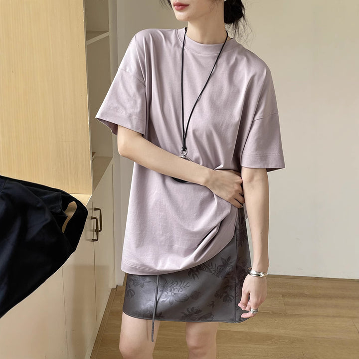 Dame afslappet T-shirt med unik snit og innovative detaljer Stilla