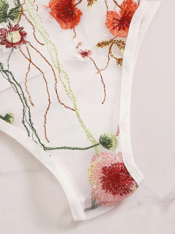 Dame Broderet Spids-Bralette og Høj Talje Trusse Sæt Stilla