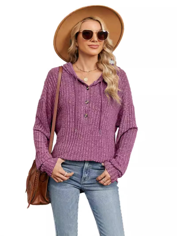 Femme Hætte-Ribstrikpullover Stilla