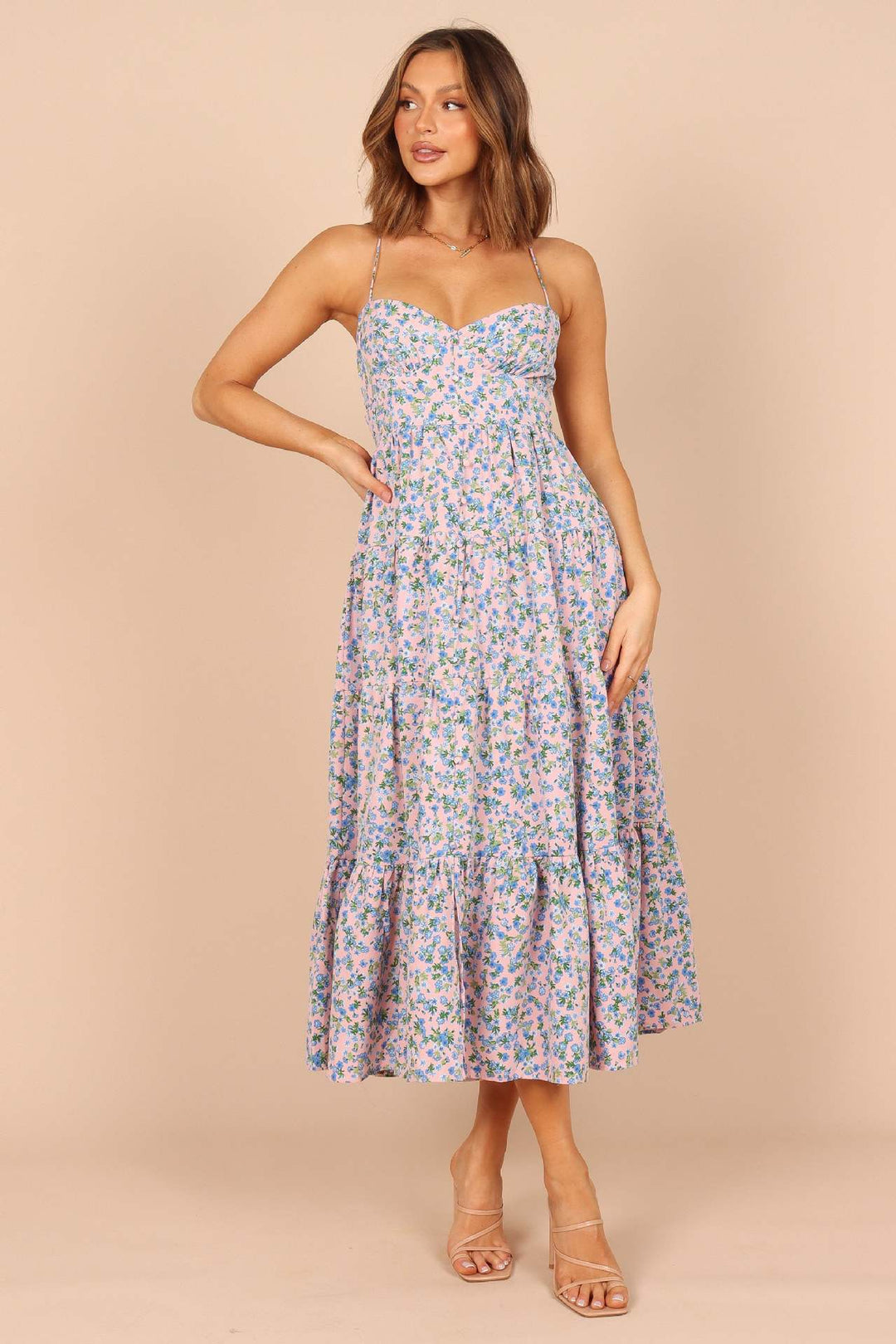 Dame Floral Print Plisseret Mini Kjole Stilla
