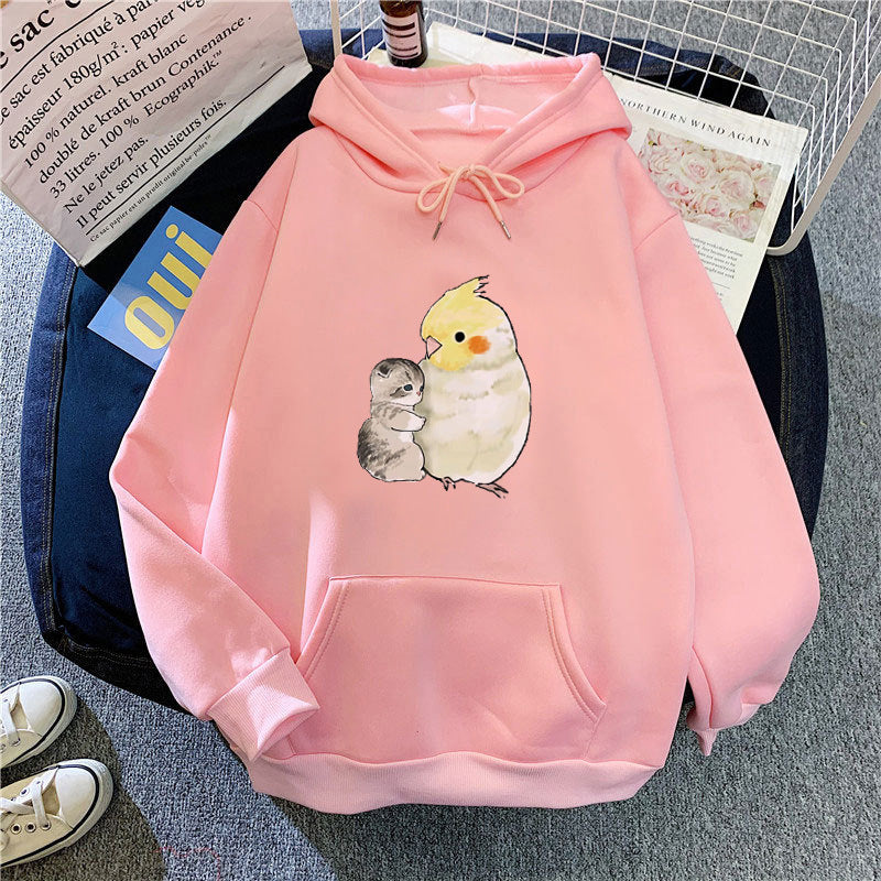 Dame hoodie med dyremotiv Skovae