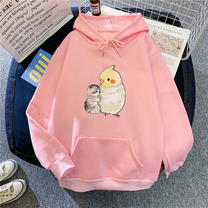Dame hoodie med dyremotiv Skovae