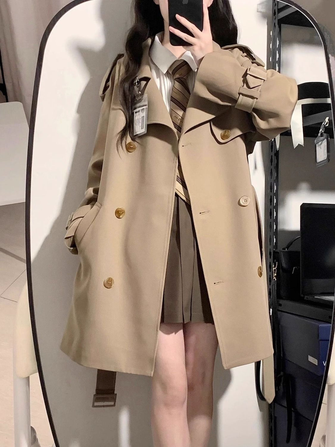 Dame Mode Trench Coat med Oversized Skæring Stilla