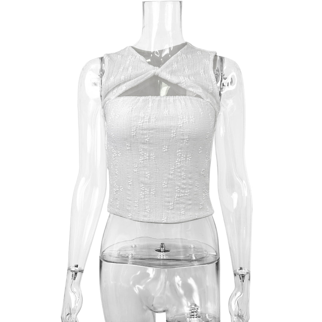 Dame Cut-Out Top med knyttet design Skovae