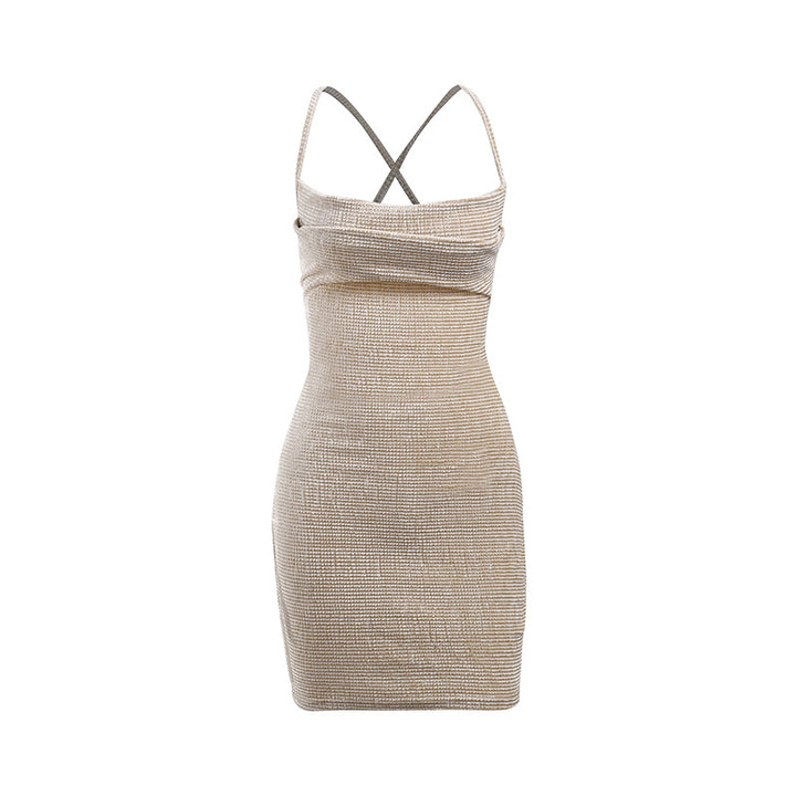 Dame Cowl Neck Bodycon Mini Kjole Stilla
