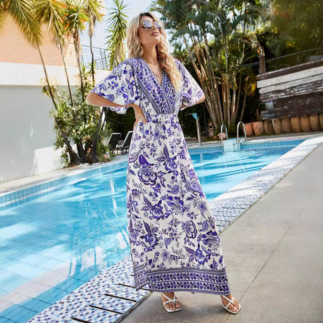 Dame Maxikjole med elegante broderier Stilla