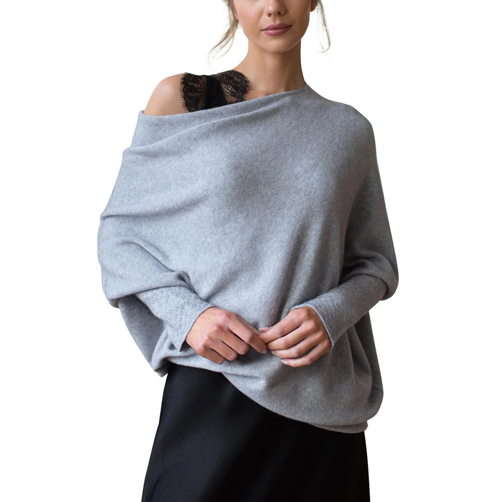 Dame afslappet striktop med løs pasform og off shoulder design Stilla