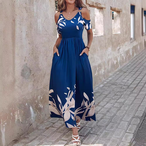 Dame Kold-Skulder Maxi Kjole med Blomsterprint Stilla