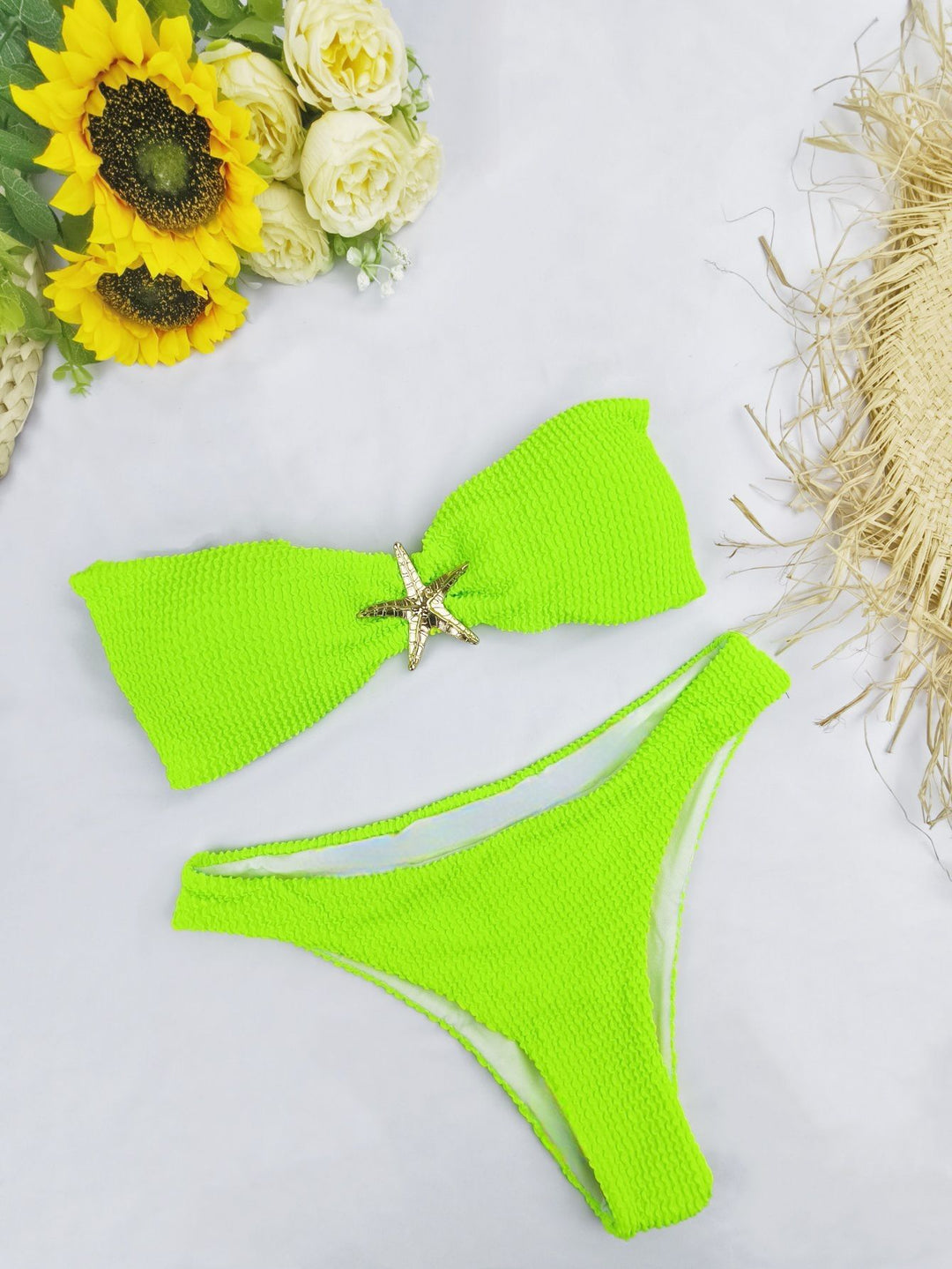 Dame bandeau-bikini med glitrende stjernedetalje Skovae