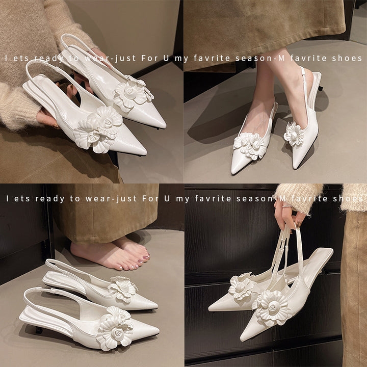 Dame blomsterdekorerede slingback-hæle Stilla