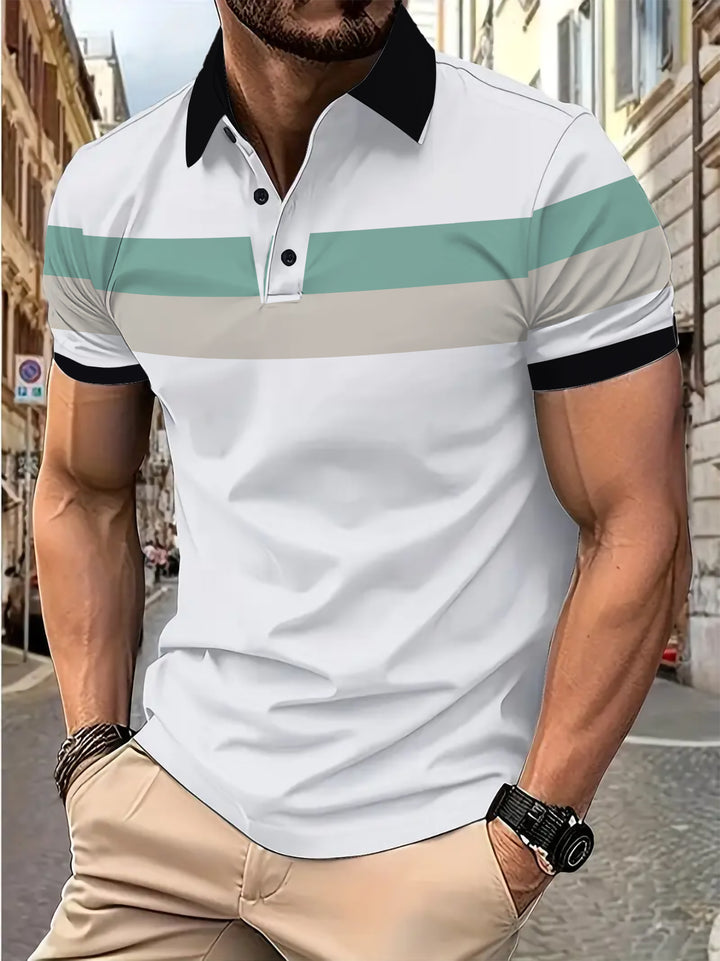 Herre Poloshirt med stilfulde striber og sporty snit Stilla