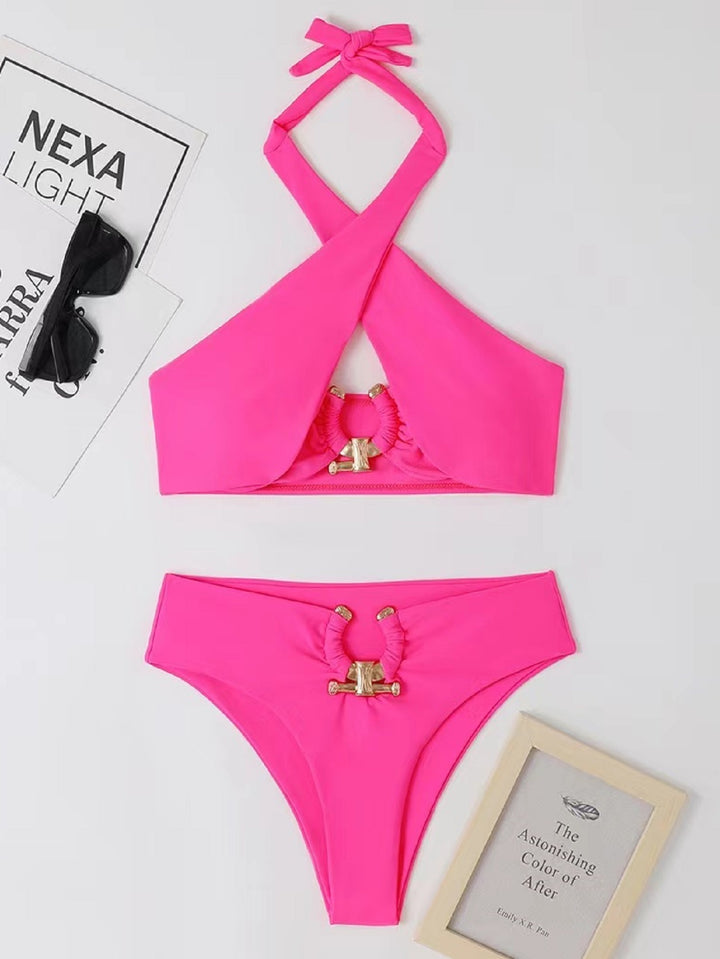 Dame High-Cut Halter Bikini Sæt Stilla