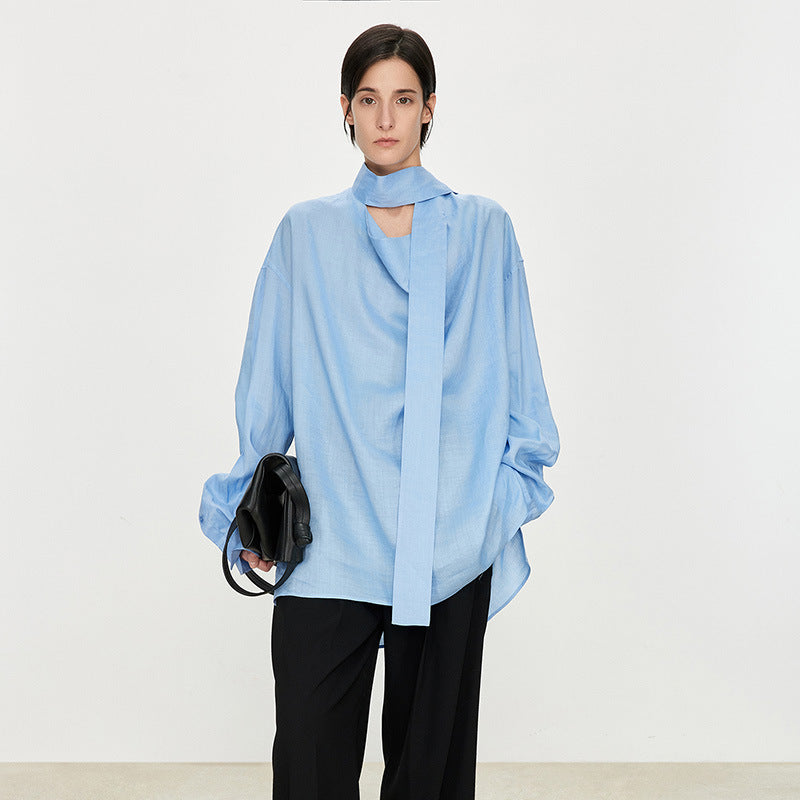 Dame elegant off-shoulder bluse med raffineret krave Stilla