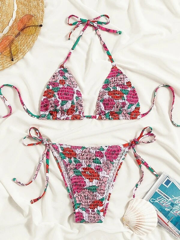 Dame trekant-bikini med legende rynke-design Skovae