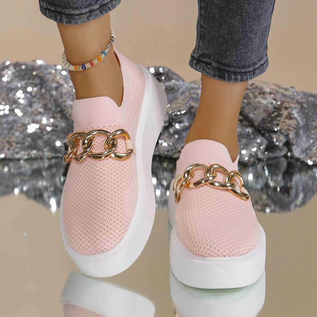 Dame Mode Sneakers med glitrende kæde dekoration Stilla