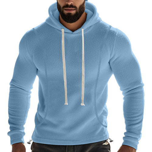 Herre fleece-hoodie med høj krave og kengurupose Stilla