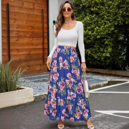 Femme Floral Gestufte Maxi-Nederdel Stilla