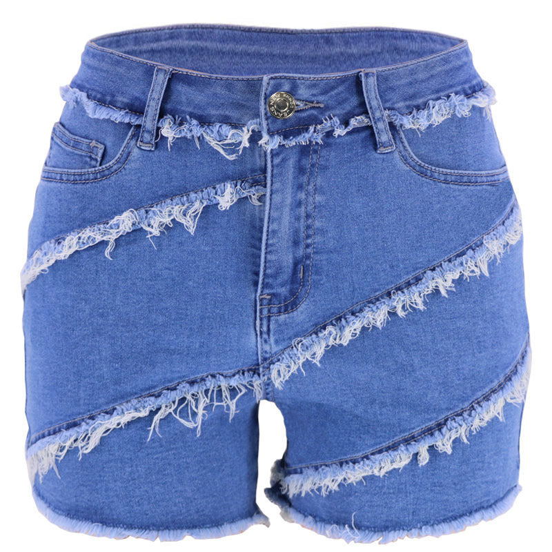 Dame jeans-shorts med frynset accenter og moderne design Stilla