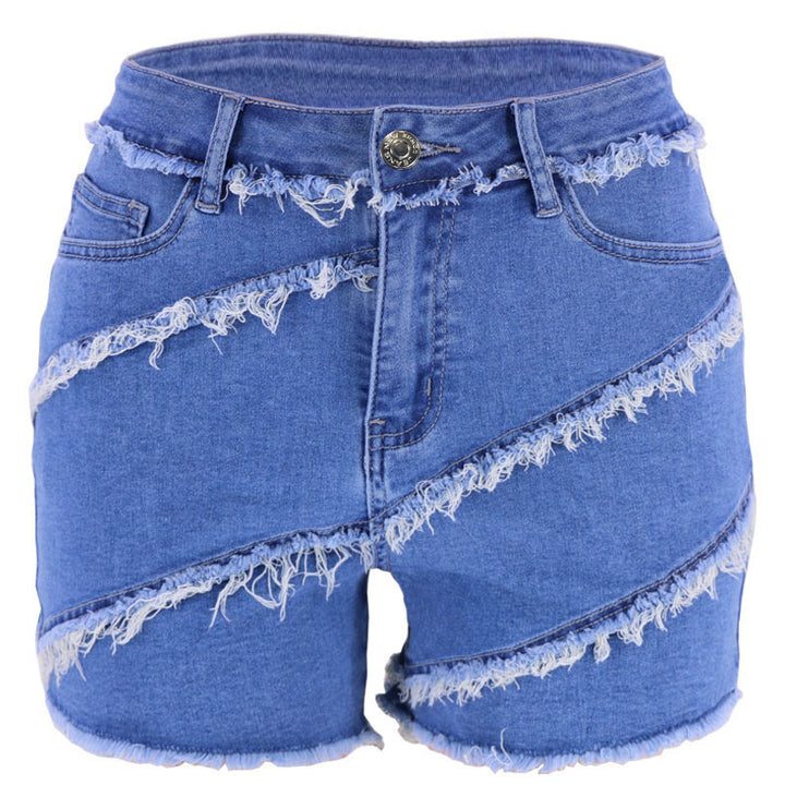 Dame jeans-shorts med frynset accenter og moderne design Stilla