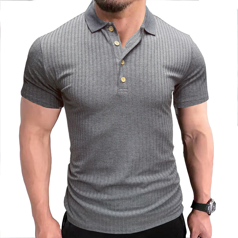 Herrer Polo-shirt med struktureret design og fashionable knapper Stilla