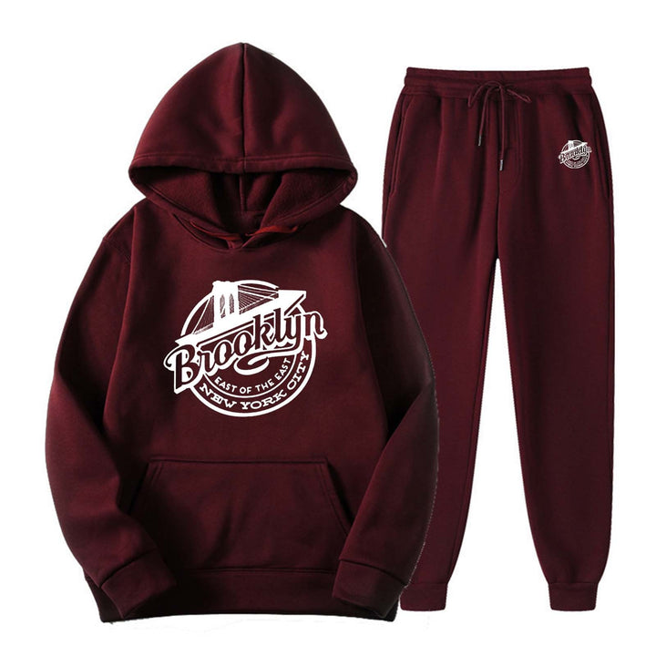 Kvinders fritids sweat suit med stilfuld Brooklyn print Skovae