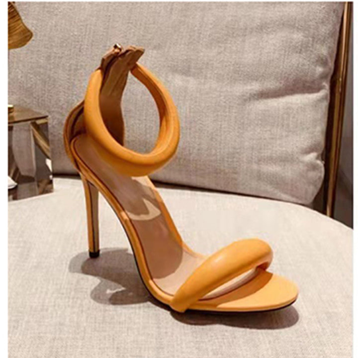 Femme Elegant Open-Toe Højhælede Sandaler med skulpturel Anklestraps Stilla