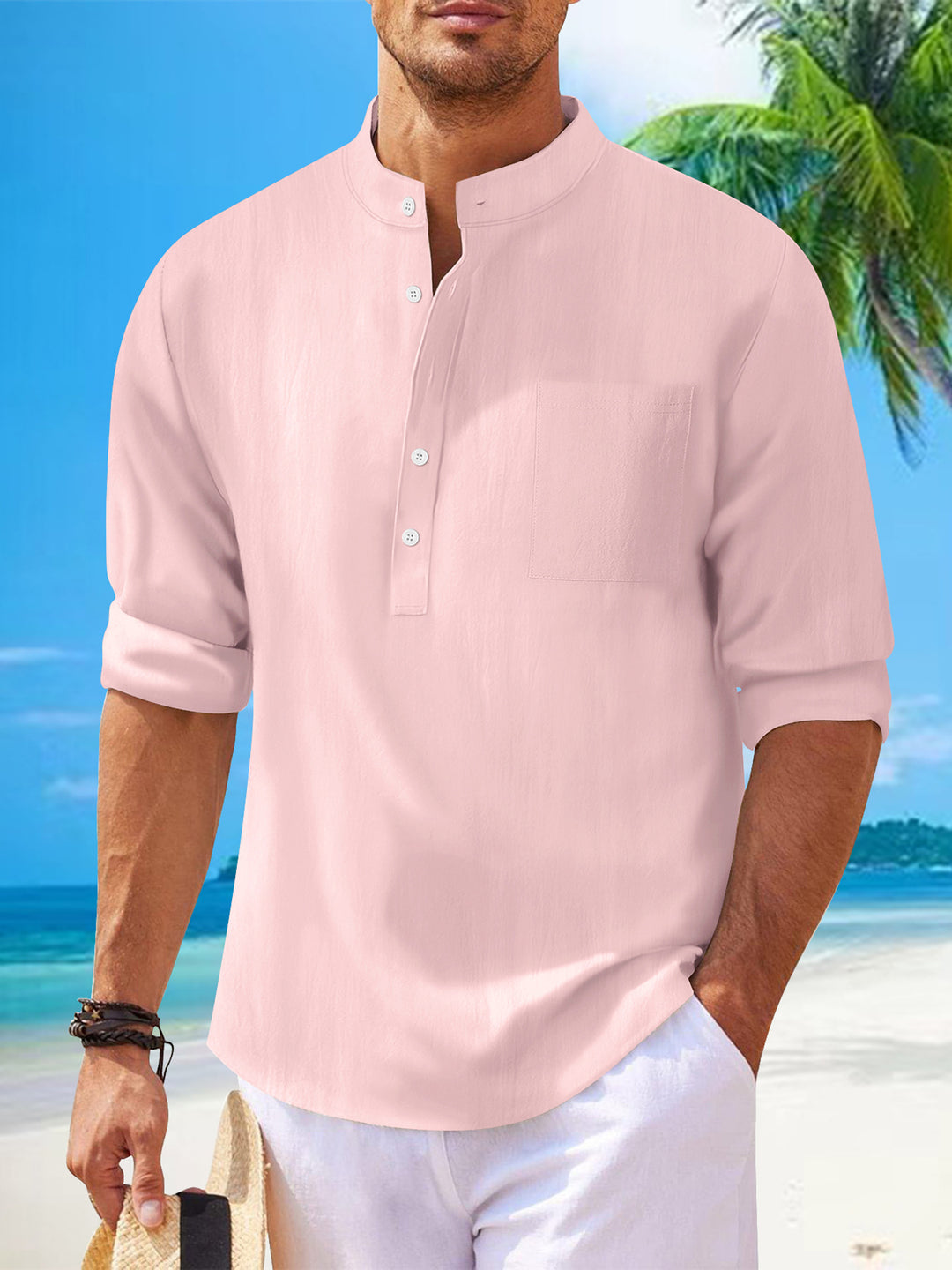 Herrer afslappet linned bluse Stilla