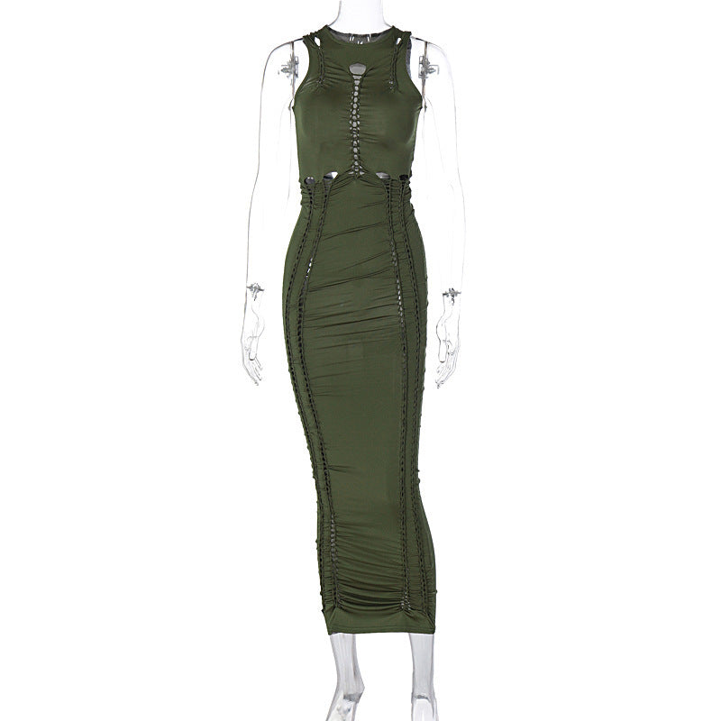 Dame Figurtilpasset Maxikjole med innovative Cut-Out-elementer Stilla