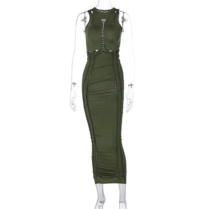 Dame Figurtilpasset Maxikjole med innovative Cut-Out-elementer Stilla