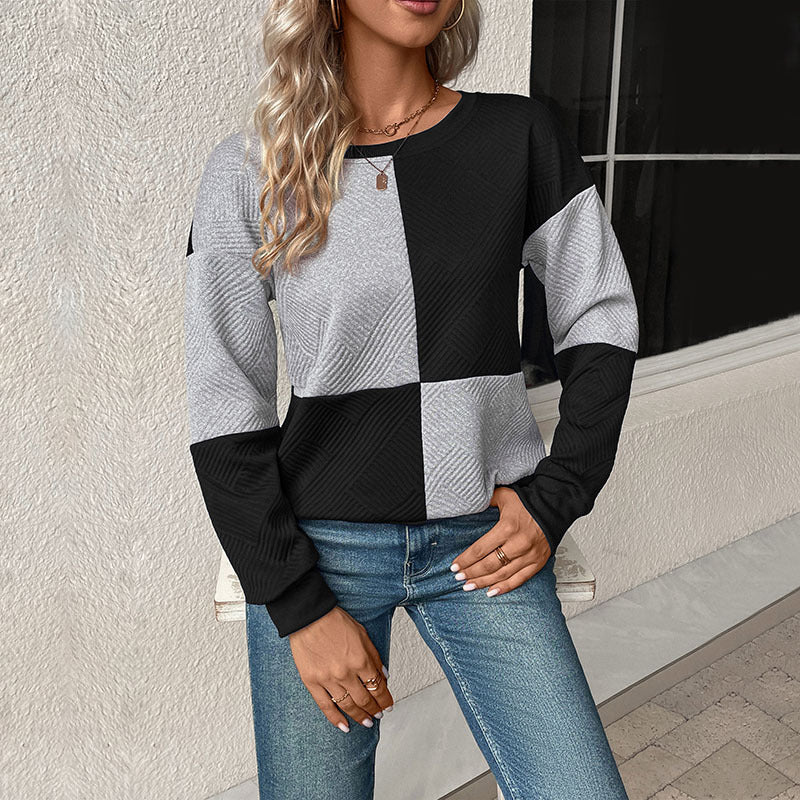 Dame Casual Sweatshirt med moderne geometriske mønstre Stilla