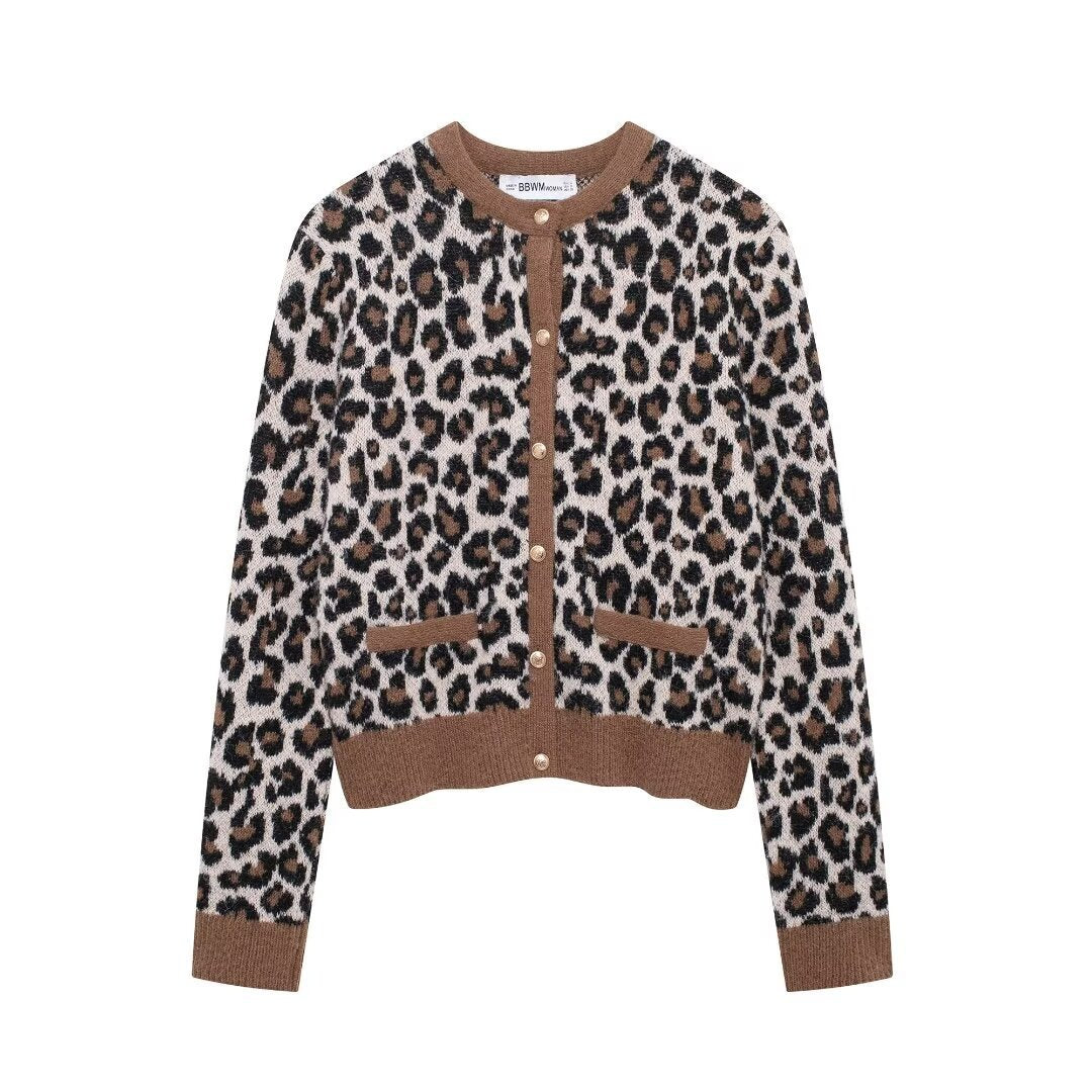 Femme Stilfuld Leopard Print Cardigan Stilla