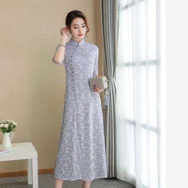 Stilla | Lace-Qipao Sommer Pigens Daglige Kjole