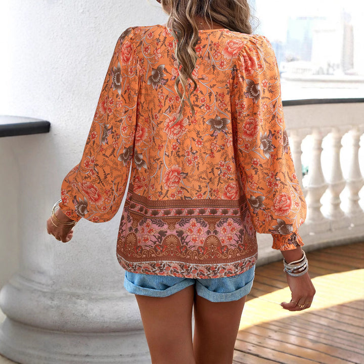 Damebluse med blomster mønstre Stilla