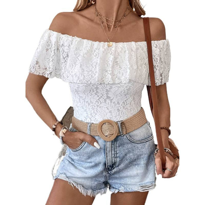 Dame Off-Shoulder Blonde Bluse Skovae