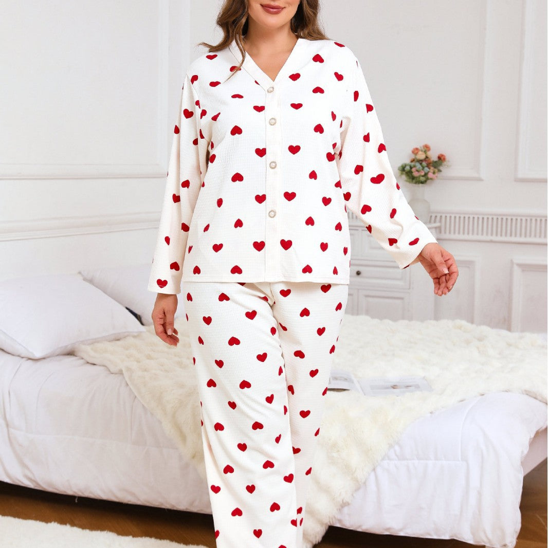 Dame pyjamasæt med hjerte-mønster Stilla