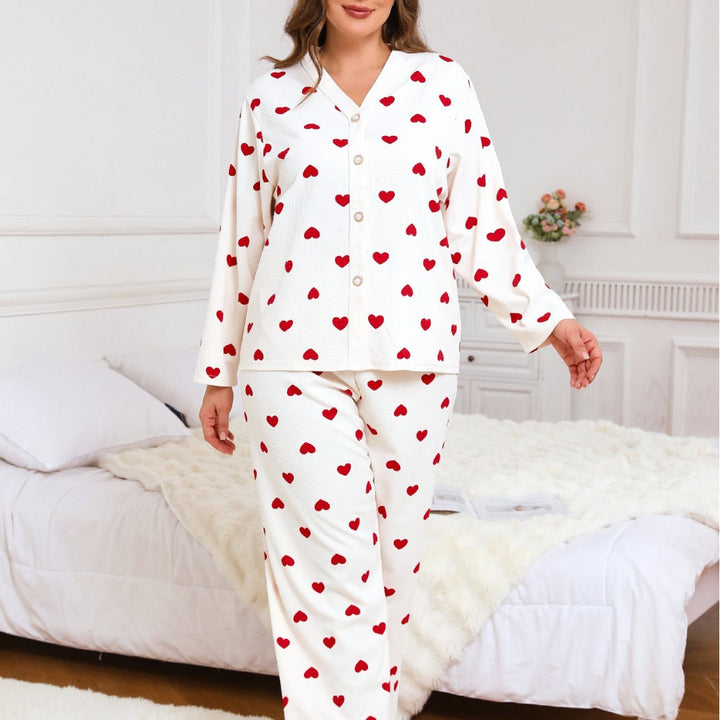 Dame pyjamasæt med hjerte-mønster Stilla