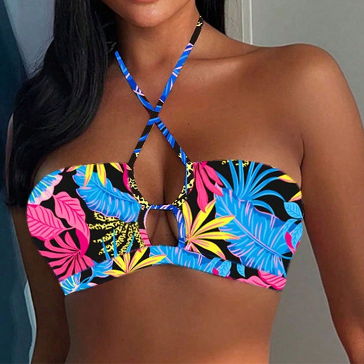 Dame Bandeau-Bikini med innovative krydsstropper Skovae