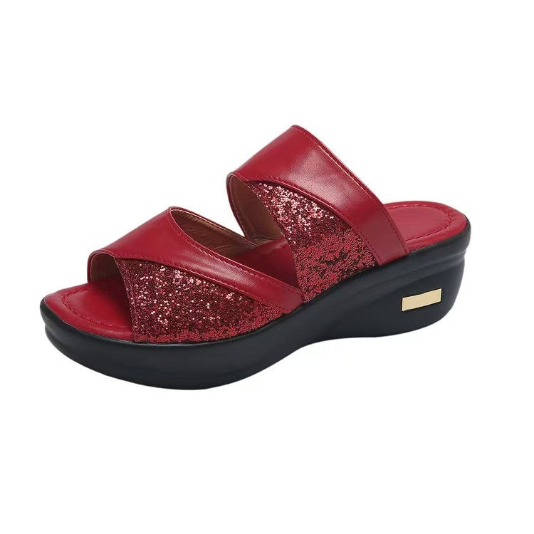 Dame Glitrende Komfort-Sandaler med ergonomisk sål Stilla